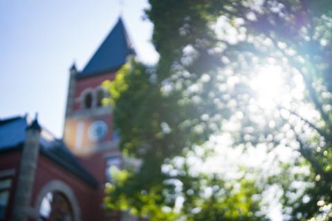 Clock on Thompson Hall